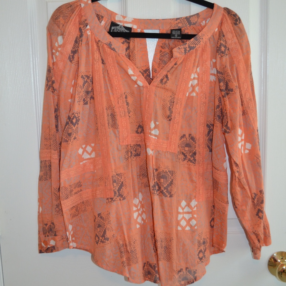 Lace Detail Print Top